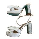 Betsey Johnson Betsy Johnson - Maddy Dressy Bow Platform Sandals in White & Silver Photo 2