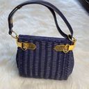 Vintage Blue Wicker Handbag Photo 1