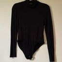 Missguided  Black Classic Long Sleeve Turtleneck Minimalist Bodysuit size Small Photo 0