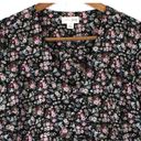 Maison Jules  Womens S Dark Floral Georgette Blouse Top Black Pink Cottagecore Photo 2