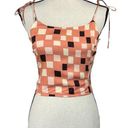 O'Neill O’Neill Small Laura Cropped Tank Top Geometric Tie Spaghetti Straps Lightweight Photo 0