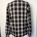 Treasure & Bond  Plaid V Neck Button Up Long Sleeved Red White & Brown Boho Shirt Photo 6