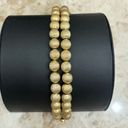 Monet Signed Vintage Brushed Gold Tone Bead Bracelet Photo 7