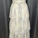 LULU’S CREAM & BLUE LAYERED V NECK SUNDRESS SMALL New Photo 4