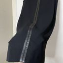 Vince . Black sleeveless shift zip up leather trim dress size US 6 Photo 6