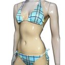 WIA W.I.A. Dolls Kill Womens Size S Blue Purple Gray Silver Plaid RIP Bikini Set Photo 4