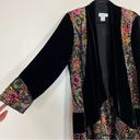 Ania. A Velvet Sheer Cardigan Medium Floral Paisley Boho Whimsigoth Lagenlook Black Photo 3