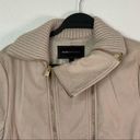 BCBGMAXAZRIA  Leather Double Zipper Jacket Cream/ Tan Size Large Photo 2