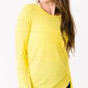 Zyia  Active Subtle Stripe Long Sleeve Tee Size Medium Neon Yellow Photo 0