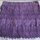 American Eagle New Lavender crochet tiered mini skirt, size 6 Photo 1