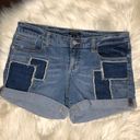 I Heart Ronson I love Ronson patchwork denim cuffed shorts sz 2 Photo 0