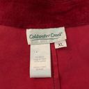 Coldwater Creek - Deep Red Velvety Leather Vest Photo 4