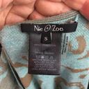 Nic+Zoe  blue beige floral v-neck sweater small Photo 5