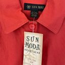 Moda Sun  NEW linen blend button up shirt jacket salmon colored women’s size L Photo 3