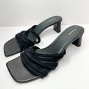 frame denim FRAME Sandals Size 6.5US 37EUR Black Leather Strappy Slip On Square Toe Heels Photo 1