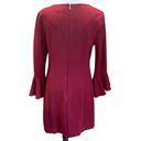 Trina Turk  Maroon Mini-Dress, Bell Sleeves, New with Flaw Photo 5