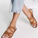 Toms  Sicily Strappy Leather Sandals Chestnut Brown Women’s 9.5 Summer Photo 0