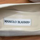 Manolo Blahnik Vintage  Stone Suede Gray Leather Classic Low Heel Pumps Size 35.5 Photo 12