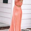 EXPRESS Coral Cutout Pleated Maxi Dress Photo 0