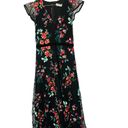 Hunter Bell  Women Black Floral Lace Painterly Embroidery Lace Midi Dress Size 8 Photo 2