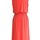 Joan Rivers  Maxi Dress Petite Coral Orange Sleeveless V-Neck Jersey Size SP Photo 4