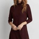 American Eagle  wine long sleeve keyhole back ribbed sweater dress size medium Photo 2