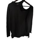 LA Made  Black Distressed Shoulder Sweatshirt Oversized Small New Photo 1