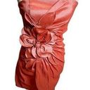 Sequin Hearts  Strapless Dress Juniors Size 5 Rose Bodycon Stretch Orange Salmon Photo 0