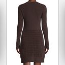 Rebecca Taylor NWT  Long Sleeve Knee Length Textured Velvet Dress Chocolate sz L Photo 2