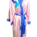 Vintage Natori Pink Colorblock Kimono Robe w/ Abstract Floral/Bird Design Size M Size M Photo 1