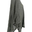 J.Jill  Linen Blend Relaxed Knit Poncho Crochet Sweater Olive Green One Size Photo 3