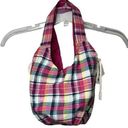 American Eagle  Purse Pink Blue Plaid Fabric Tote Bag Casual Preppy Colorful Y2K Photo 0