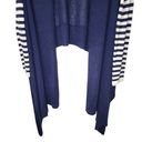 BCBGMAXAZRIA  Open Front Draped Cardigan Silk/Cashmere Blend in Navy and Cream Photo 2