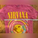 Nirvana  Pink Smile Tee Women’s Graphic Band Crewneck Shirt Size Small Photo 3