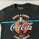 Coca-Cola  Cropped Short Sleeve Crew Neck Graphic Shirt Black Red White Photo 3
