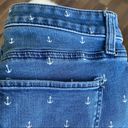 Talbots  Flawless Slim Ankle Fit Blue Anchor Print Jean Size 4 Petite Photo 7