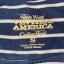 Nine West  VINTAGE AMERICA Asymmetrical Hem Long Sleeve Striped Tee Photo 5