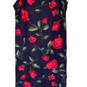 Vintage Blue 90s  Red Rose Dress Size 10 Medium Sleeveless Photo 0