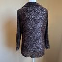 American Vintage VINTAGE PETITE SOPHISTICATE silk blend shear brown texture velvet button down Photo 5