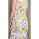 Jessica Simpson Yellow & Green Leaf Printed Cut-Out Maxi Dress Photo 4