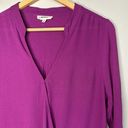 ee:some  Crossover Surplice Drapey Blouse Womens S Magenta V-Neck Long Sleeve Photo 1