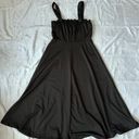 Black Cottage Core Midi Dress Size M Photo 3