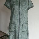 W By Worth  Short Sleeve Fringe Trim Green Dress Size 6 Photo 1