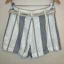 Polo  Ralph Lauren Striped 100% Linen Rope Belt White & Blue Shorts Size 2 Photo 1