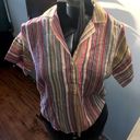 Pilcro and the Letterpress  multicolored embroidered stripes blouse Photo 0