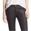 3x1 new  NYC ☏ Retro Track Pant Cropped Jeans ☏ Shiny Black Coated ☏ Elastic Hems Photo 12