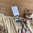 We Wore What NWT Onia x  Ruched String Bottom Tiger Print Tan Animal Bikini Large Photo 6