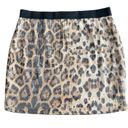 Sans Souci NEW Leopard Print Sequins Mini Skirt Photo 11