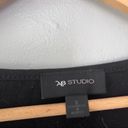 AB Studio  Lace Front 3/4 Quarter Sleeve Black Shirt Blouse Small Photo 4