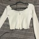 Full Tilt Long sleeve cropped, zip up knit top Photo 0